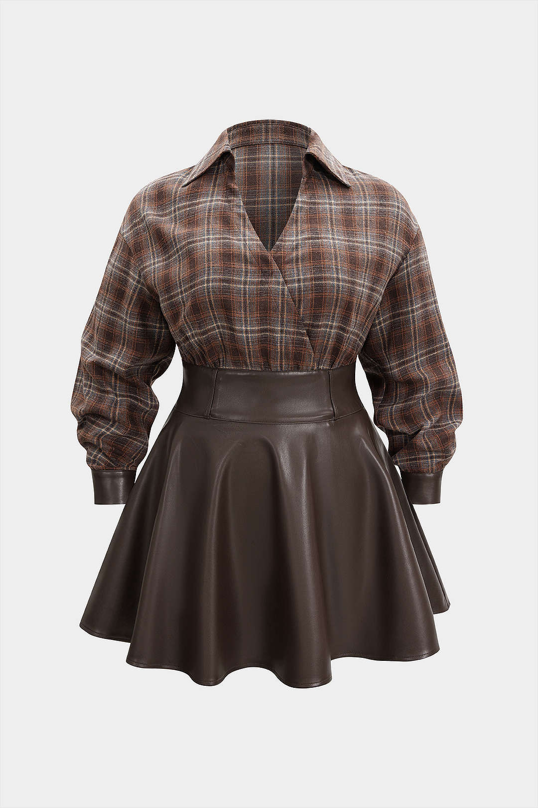 knee length dresses for ladies Plus Size Sasha Faux Leather Mini Dress